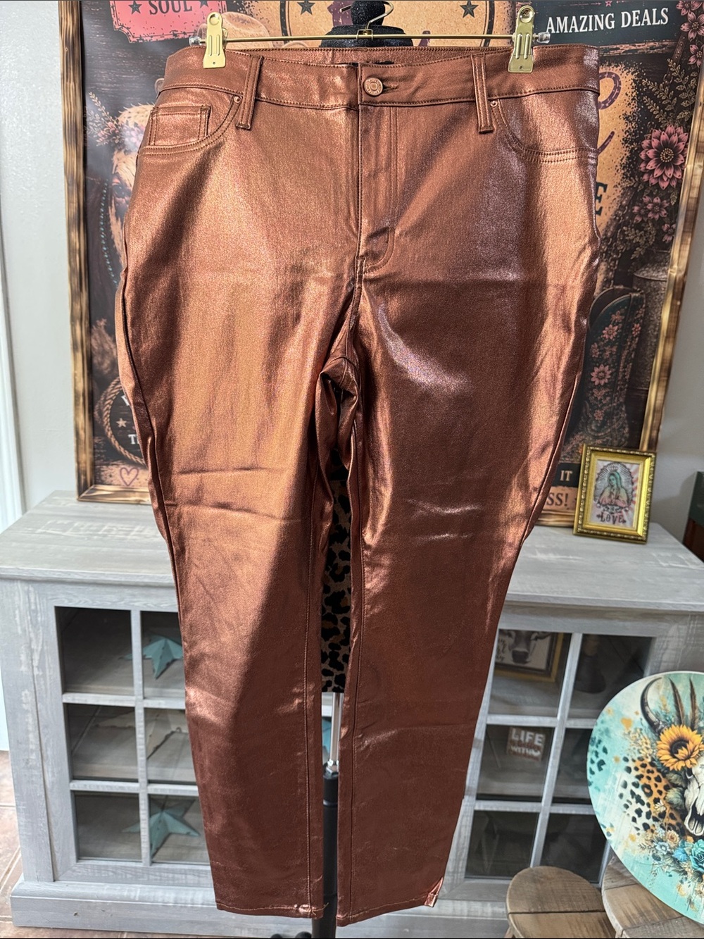 YMI Womens Copper Shimmer Pants - Sz 2XL